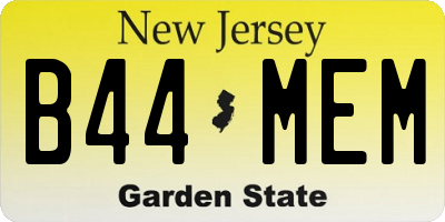NJ license plate B44MEM