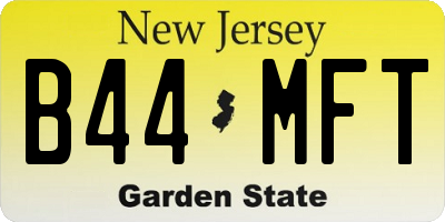 NJ license plate B44MFT