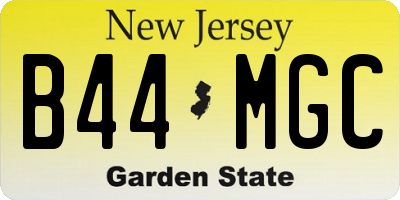 NJ license plate B44MGC
