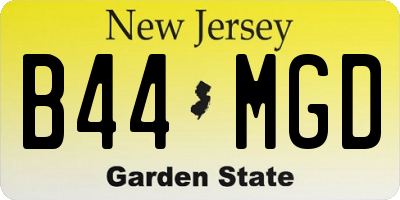 NJ license plate B44MGD