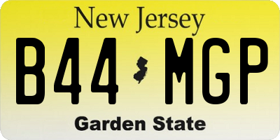 NJ license plate B44MGP
