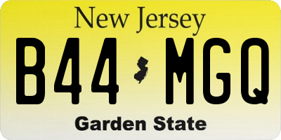 NJ license plate B44MGQ