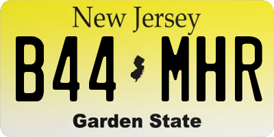 NJ license plate B44MHR