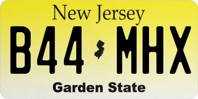 NJ license plate B44MHX