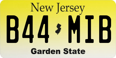 NJ license plate B44MIB