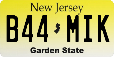 NJ license plate B44MIK