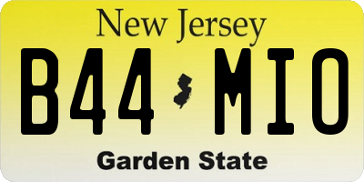 NJ license plate B44MIO