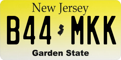 NJ license plate B44MKK