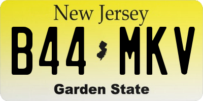 NJ license plate B44MKV