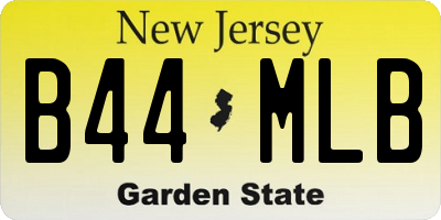 NJ license plate B44MLB