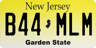 NJ license plate B44MLM