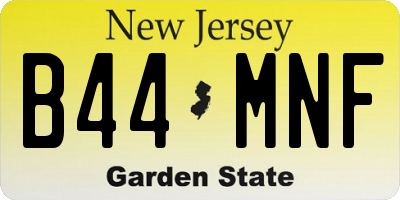 NJ license plate B44MNF