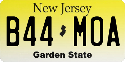 NJ license plate B44MOA