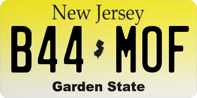 NJ license plate B44MOF