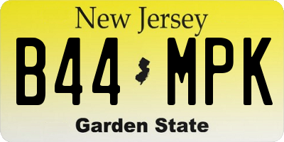 NJ license plate B44MPK
