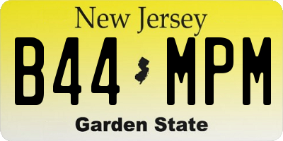 NJ license plate B44MPM