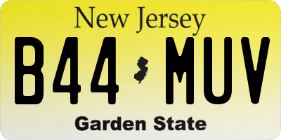 NJ license plate B44MUV