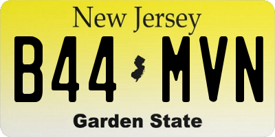 NJ license plate B44MVN