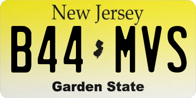 NJ license plate B44MVS