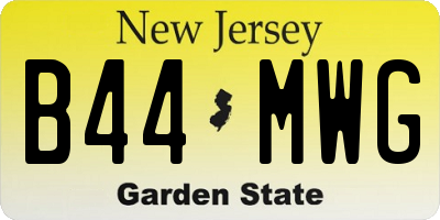 NJ license plate B44MWG