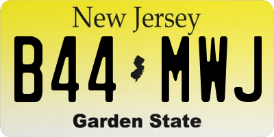 NJ license plate B44MWJ