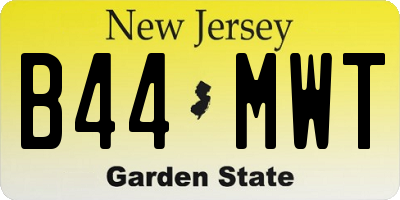 NJ license plate B44MWT