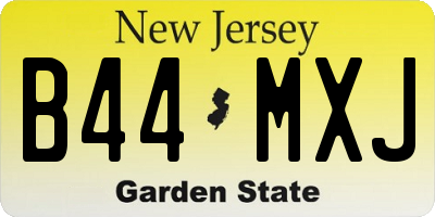 NJ license plate B44MXJ