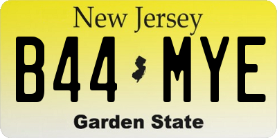 NJ license plate B44MYE