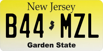 NJ license plate B44MZL