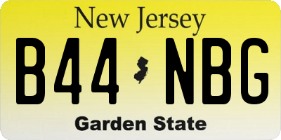 NJ license plate B44NBG