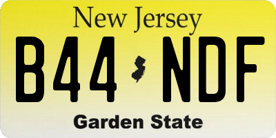 NJ license plate B44NDF
