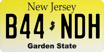 NJ license plate B44NDH