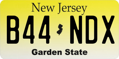 NJ license plate B44NDX