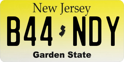 NJ license plate B44NDY