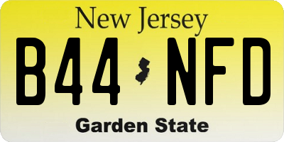 NJ license plate B44NFD