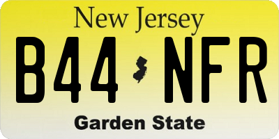 NJ license plate B44NFR