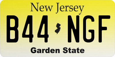 NJ license plate B44NGF