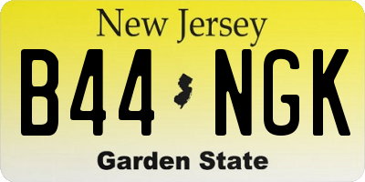 NJ license plate B44NGK