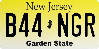 NJ license plate B44NGR