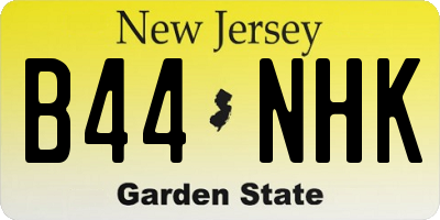 NJ license plate B44NHK