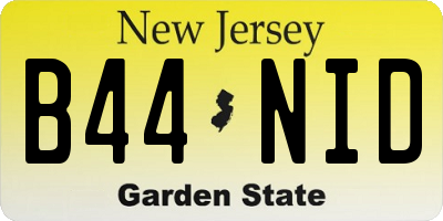 NJ license plate B44NID