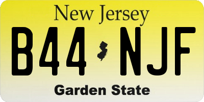 NJ license plate B44NJF