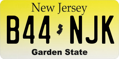 NJ license plate B44NJK