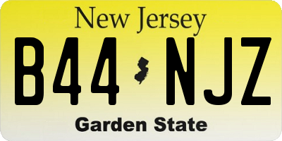 NJ license plate B44NJZ