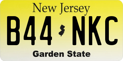 NJ license plate B44NKC