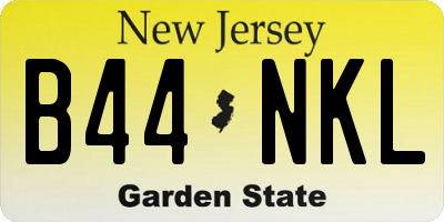 NJ license plate B44NKL
