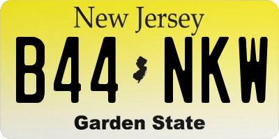 NJ license plate B44NKW