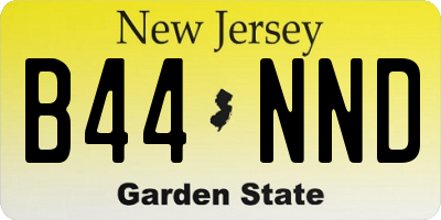 NJ license plate B44NND