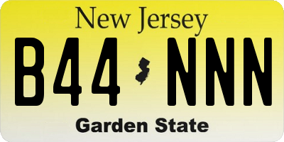 NJ license plate B44NNN