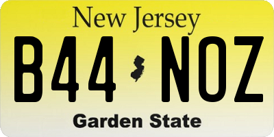 NJ license plate B44NOZ